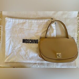 Tan Moschino Vintage Calfskin Handbag